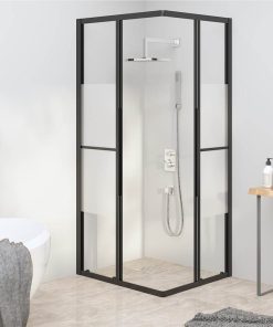 Shower Cabin Half Frosted ESG 80x70x180 Cm Black -Room Shower Cabin Half Frosted ESG 80x70x180 cm Black 517673 2