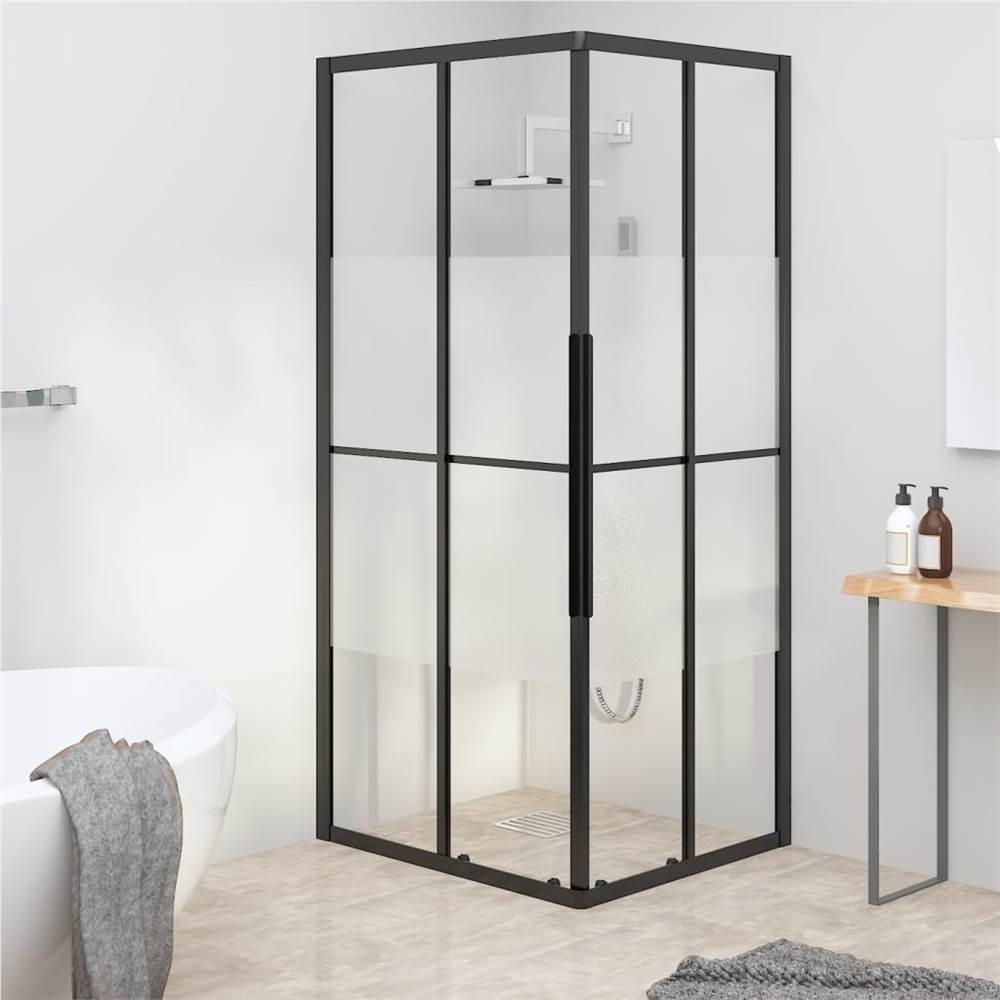 Shower Cabin Half Frosted ESG 90x70x180 cm Black Shower Cabin Half Frosted ESG 90x70x180 Cm Black -Room Shower Cabin Half Frosted ESG 90x70x180 cm Black 517671 0