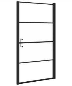 Shower Door 100x178 Cm Half Frosted Tempered Glass Black 6 Shower Door 100x178 Cm Half Frosted Tempered Glass Black -Room Shower Door 100x178 cm Half Frosted Tempered Glass Black 514646 4