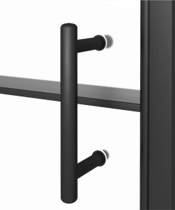 Shower Door 100x178 Cm Half Frosted Tempered Glass Black 7 Shower Door 100x178 Cm Half Frosted Tempered Glass Black -Room Shower Door 100x178 cm Half Frosted Tempered Glass Black 514646 5