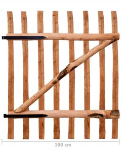 Single Fence Gate Impregnated Hazel Wood 100x120 Cm -Room Single Fence Gate Impregnated Hazel Wood 100x120 cm 489255 5