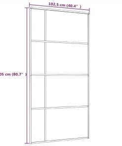 Sliding Door ESG Glass And Aluminium 102.5x205 Cm Black -Room Sliding Door ESG Glass and Aluminium 102 5x205 cm Black 515739 4