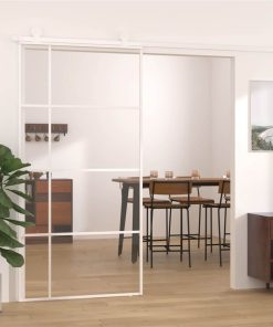 Sliding Door ESG Glass And Aluminium 102.5x205 Cm White