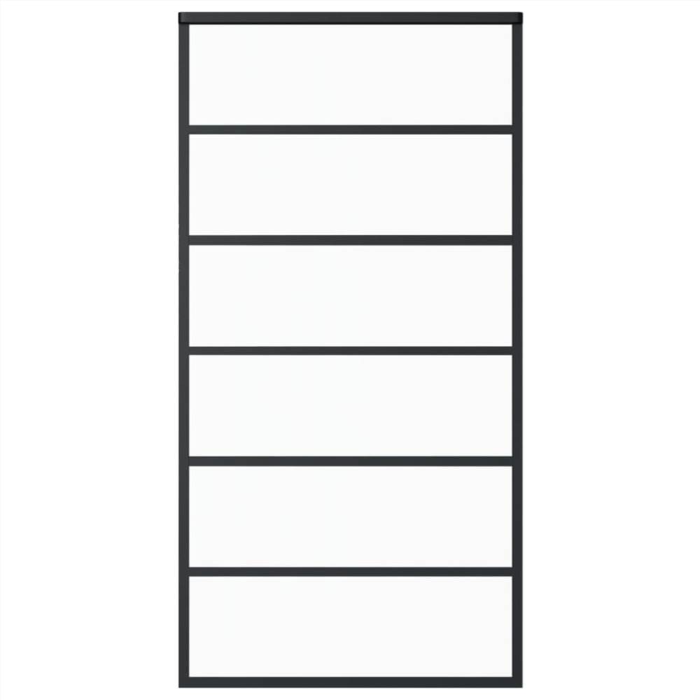 Sliding Door ESG Glass and Aluminium 102x205 cm Black Sliding Door ESG Glass And Aluminium 102x205 Cm Black -Room Sliding Door ESG Glass and Aluminium 102x205 cm Black 481458 1