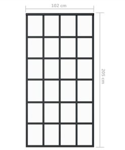 Sliding Door ESG Glass And Aluminium 102x205 Cm Black -Room Sliding Door ESG Glass and Aluminium 102x205 cm Black 481461 4