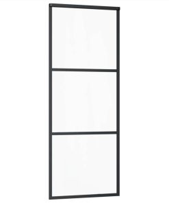 Sliding Door ESG Glass And Aluminium 76x205 Cm Black -Room Sliding Door ESG Glass and Aluminium 76x205 cm Black 481468 2