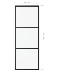 Sliding Door ESG Glass And Aluminium 76x205 Cm Black -Room Sliding Door ESG Glass and Aluminium 76x205 cm Black 481468 4