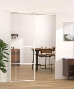 Sliding Door ESG Glass And Aluminium 76x205 Cm White