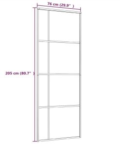 Sliding Door ESG Glass And Aluminium 76x205 Cm White -Room Sliding Door ESG Glass and Aluminium 76x205 cm White 515731 4