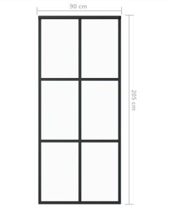 Sliding Door ESG Glass And Aluminium 90x205 Cm Black -Room Sliding Door ESG Glass and Aluminium 90x205 cm Black 481462 4