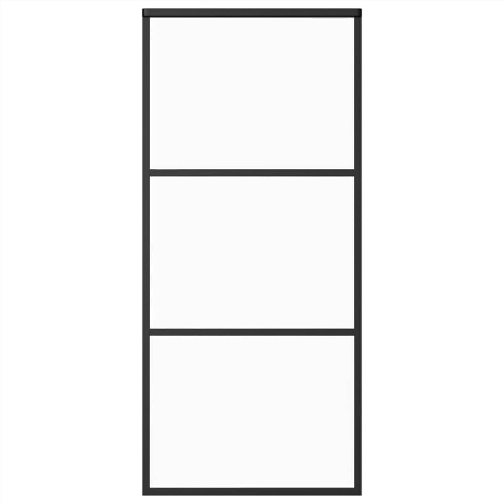 Sliding Door ESG Glass and Aluminium 90x205 cm Black Sliding Door ESG Glass And Aluminium 90x205 Cm Black -Room Sliding Door ESG Glass and Aluminium 90x205 cm Black 481465 1