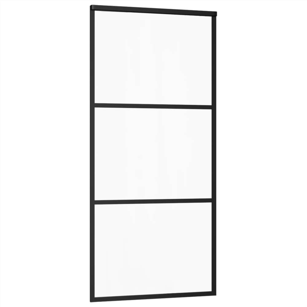 Sliding Door ESG Glass and Aluminium 90x205 cm Black Sliding Door ESG Glass And Aluminium 90x205 Cm Black -Room Sliding Door ESG Glass and Aluminium 90x205 cm Black 481465 2