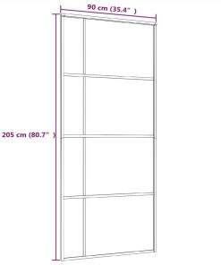 Sliding Door ESG Glass And Aluminium 90x205 Cm Black -Room Sliding Door ESG Glass and Aluminium 90x205 cm Black 515735 4