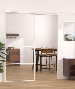 Sliding Door ESG Glass And Aluminium 90x205 Cm White