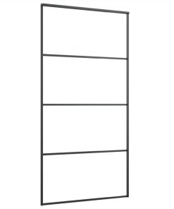 Sliding Door Frosted ESG Glass And Aluminium 102.5x205 Cm Black 4 Sliding Door Frosted ESG Glass And Aluminium 102.5x205 Cm Black -Room Sliding Door Frosted ESG Glass and Aluminium 102 5x205 cm Black 515733 2