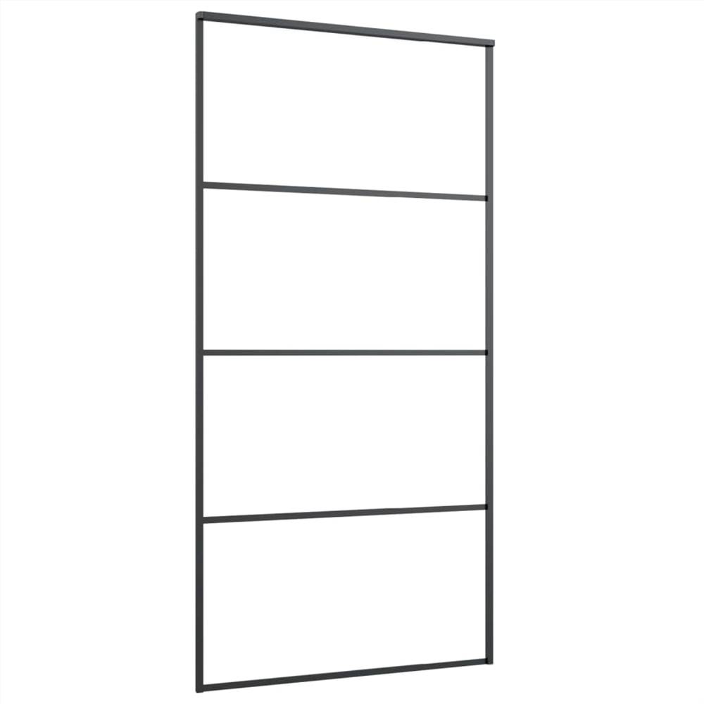 Sliding Door Frosted ESG Glass and Aluminium 102.5x205 cm Black Sliding Door Frosted ESG Glass And Aluminium 102.5x205 Cm Black -Room Sliding Door Frosted ESG Glass and Aluminium 102 5x205 cm Black 515733 2