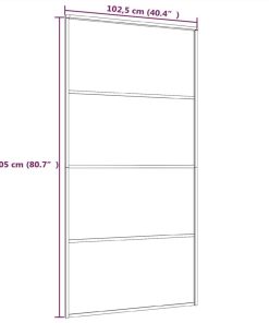 Sliding Door Frosted ESG Glass And Aluminium 102.5x205 Cm Black 6 Sliding Door Frosted ESG Glass And Aluminium 102.5x205 Cm Black -Room Sliding Door Frosted ESG Glass and Aluminium 102 5x205 cm Black 515733 4
