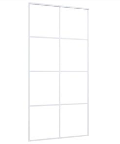 Sliding Door Frosted ESG Glass And Aluminium 102.5x205 Cm White -Room Sliding Door Frosted ESG Glass and Aluminium 102 5x205 cm White 515829 2