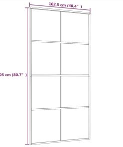 Sliding Door Frosted ESG Glass And Aluminium 102.5x205 Cm White -Room Sliding Door Frosted ESG Glass and Aluminium 102 5x205 cm White 515829 4
