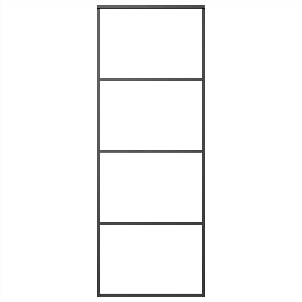 Sliding Door Frosted ESG Glass and Aluminium 76x205 cm Black Sliding Door Frosted ESG Glass And Aluminium 76x205 Cm Black -Room Sliding Door Frosted ESG Glass and Aluminium 76x205 cm Black 515732 1