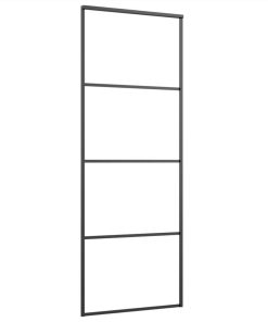 Sliding Door Frosted ESG Glass And Aluminium 76x205 Cm Black 4 Sliding Door Frosted ESG Glass And Aluminium 76x205 Cm Black -Room Sliding Door Frosted ESG Glass and Aluminium 76x205 cm Black 515732 2