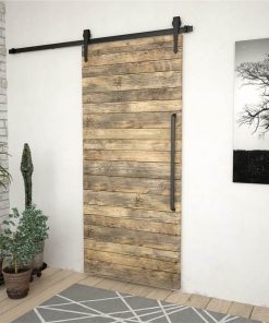 Sliding Door Hardware Kit 200 Cm Steel Black -Room Sliding Door Hardware Kit 200 cm Steel Black 442650 2