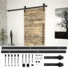 Sliding Door Hardware Kit 200 Cm Steel Black 2 Sliding Door Hardware Kit 200 Cm Steel Black -Room Sliding Door Hardware Kit 200 cm Steel Black 450056 0
