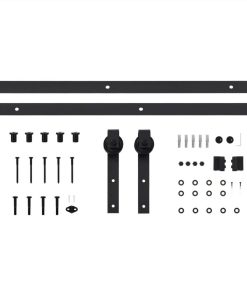 Sliding Door Hardware Kit 200 Cm Steel Black 6 Sliding Door Hardware Kit 200 Cm Steel Black -Room Sliding Door Hardware Kit 200 cm Steel Black 450056 4