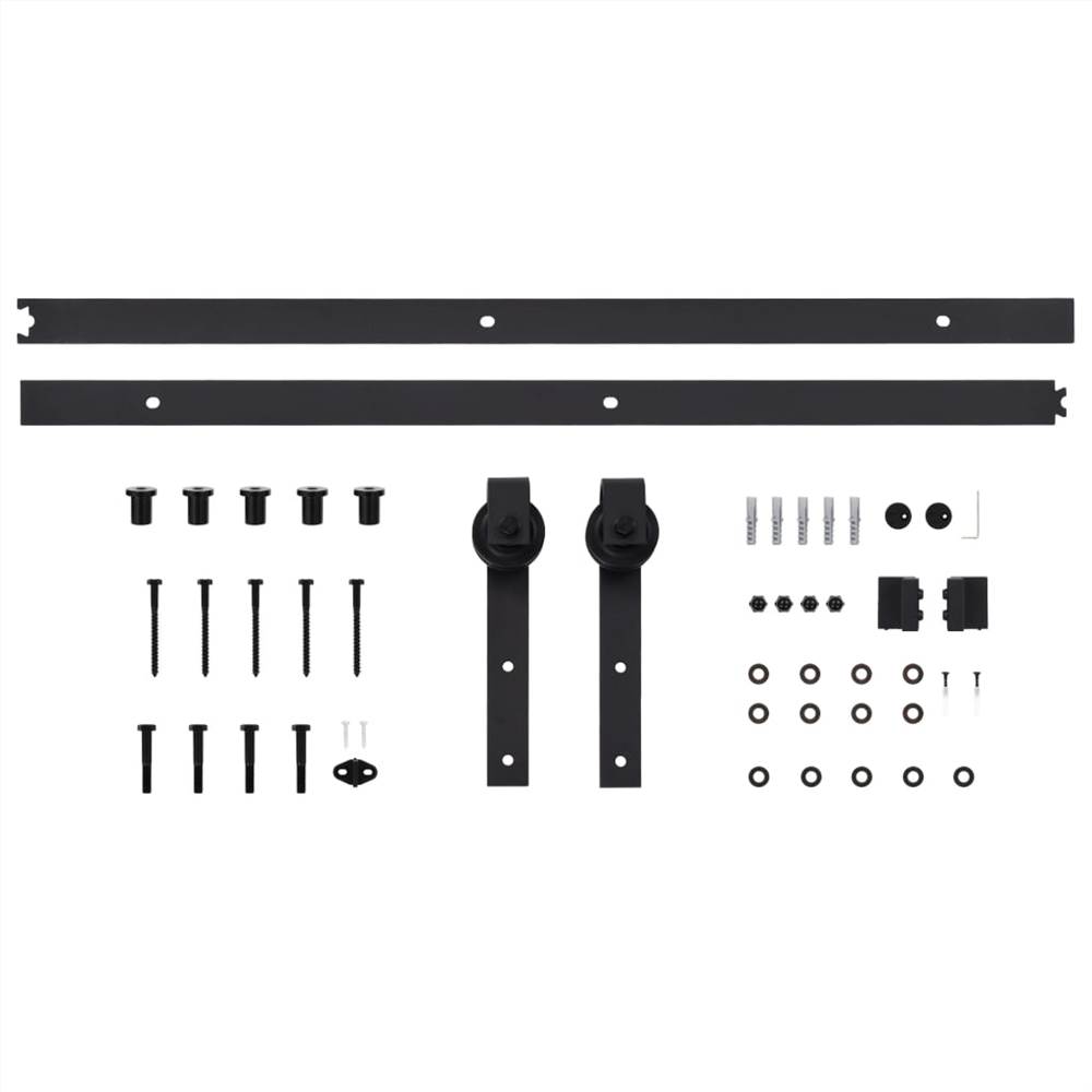 Sliding Door Hardware Kit 200 cm Steel Black Sliding Door Hardware Kit 200 Cm Steel Black -Room Sliding Door Hardware Kit 200 cm Steel Black 450056 4