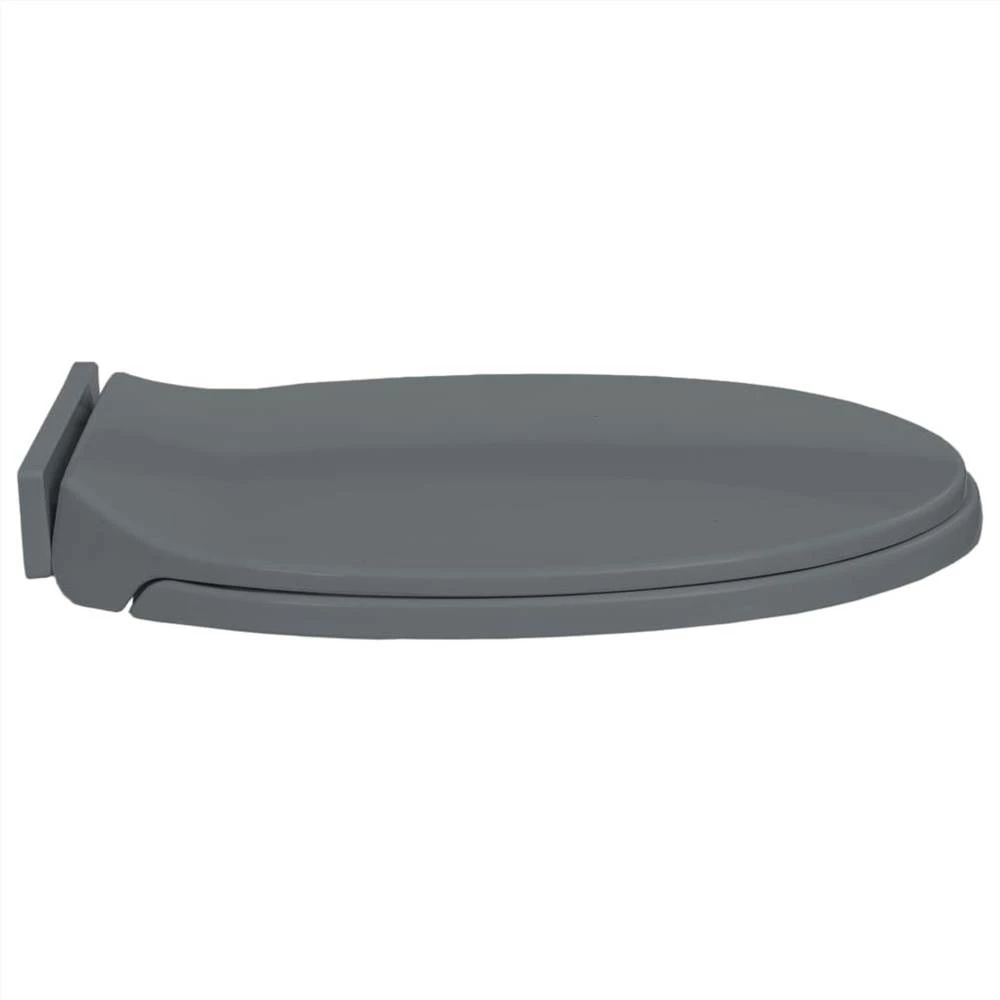 Soft-Close Toilet Seat Grey Oval - Image 4