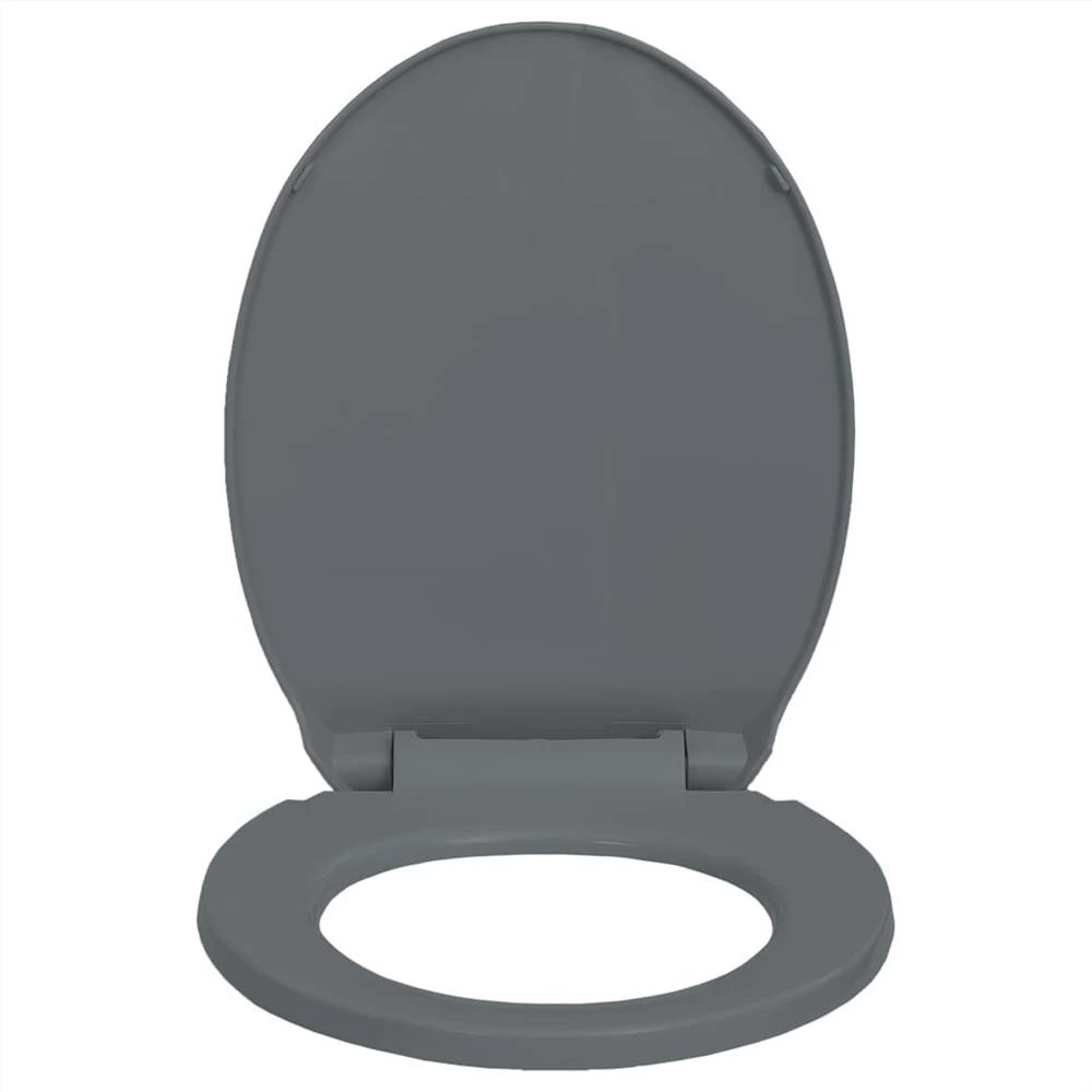 Soft-Close Toilet Seat Grey Oval - Image 5