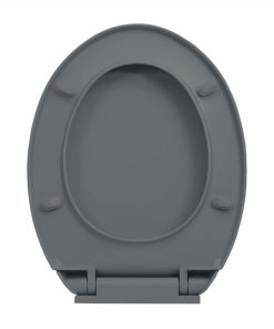 Soft-Close Toilet Seat Grey Oval 7 Soft-Close Toilet Seat Grey Oval -Room Soft Close Toilet Seat Grey Oval 445195 5