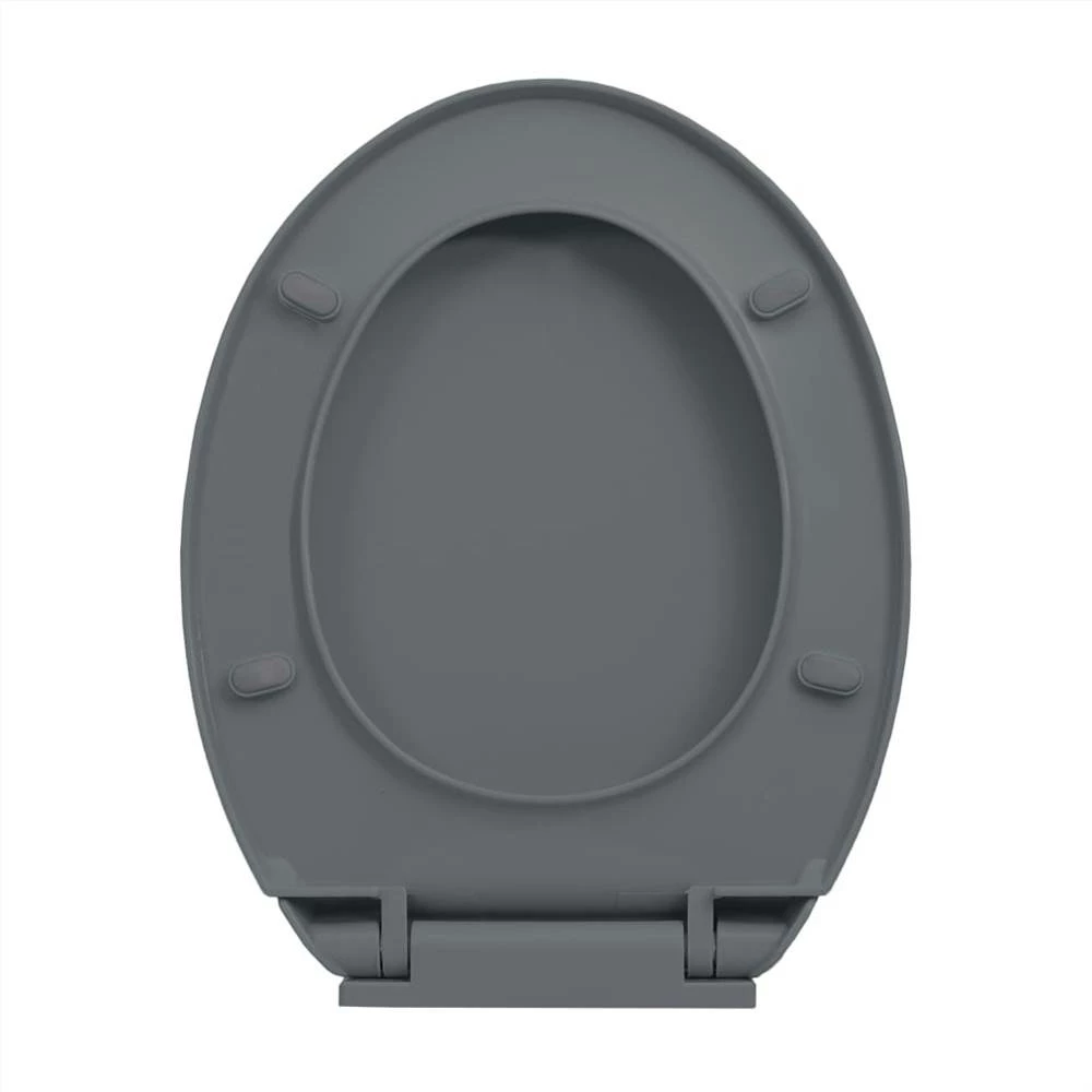Soft-Close Toilet Seat Grey Oval - Image 6