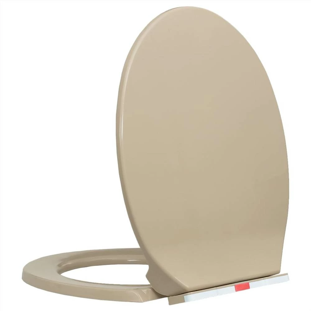 Soft-Close Toilet Seat Quick Release Beige Oval - Image 3