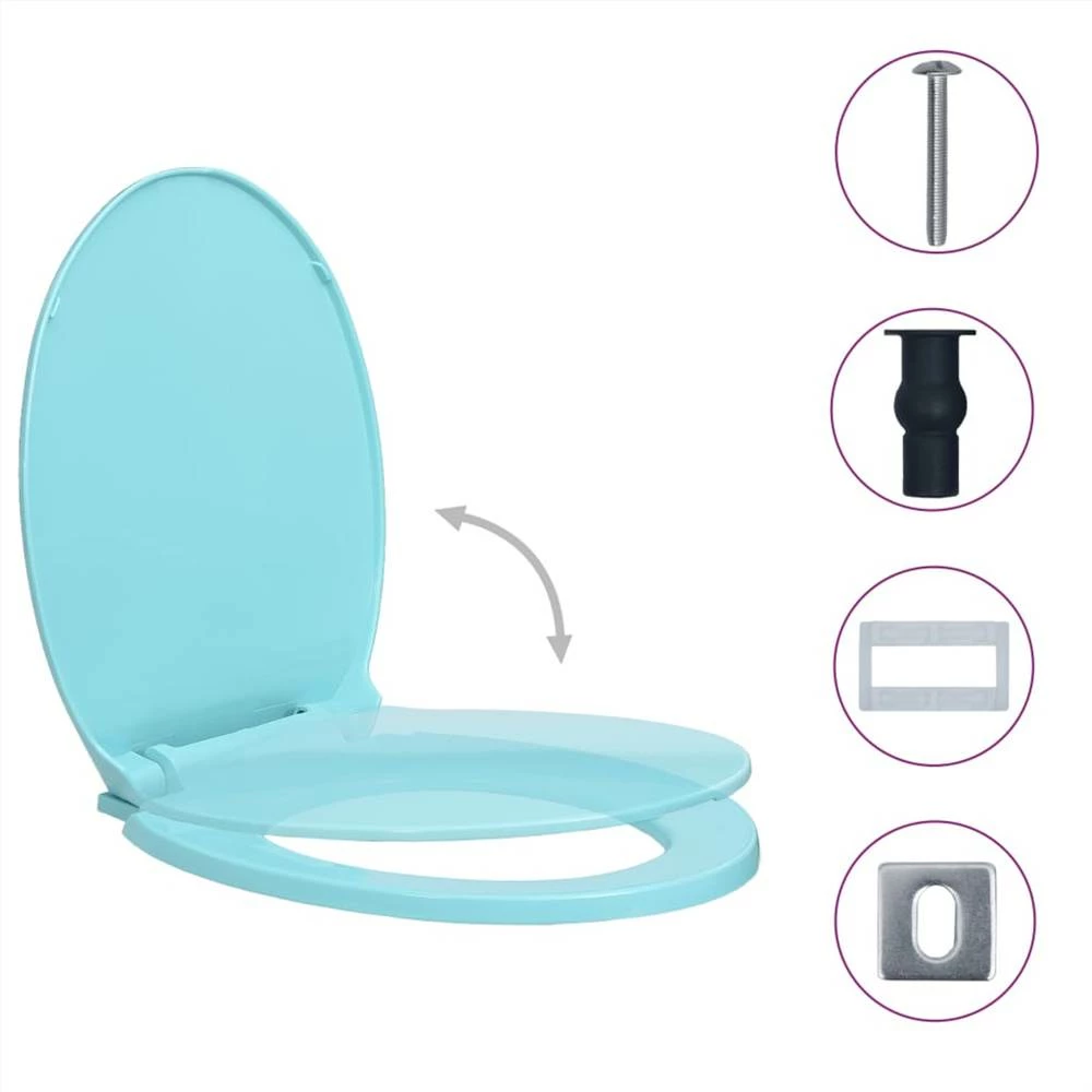 Soft-Close Toilet Seat Quick Release Green Oval - Image 2