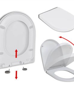 Soft-close Toilet Seat With Quick-release Design White Square