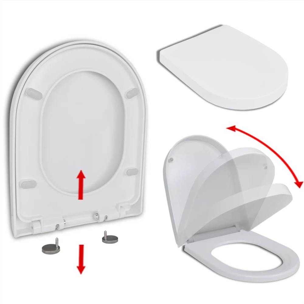 Soft-close Toilet Seat with Quick-release Design White Square Soft-close Toilet Seat With Quick-release Design White Square -Room Soft close Toilet Seat with Quick release Design White Square 453444 0