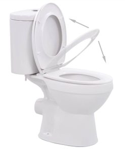 Standing Toilet With Cistern And Soft Close Seat Ceramic White -Room Standing Toilet with Cistern and Soft Close Seat Ceramic White 450820 3