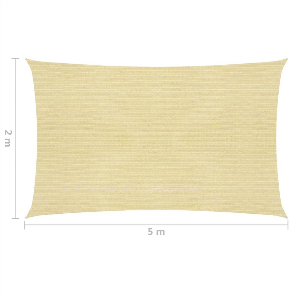 Sunshade Sail 160 g/m² Beige 2x5 m HDPE Sunshade Sail 160 G/m² Beige 2x5 M HDPE -Room Sunshade Sail 160 g m Beige 2x5 m HDPE 457519 5