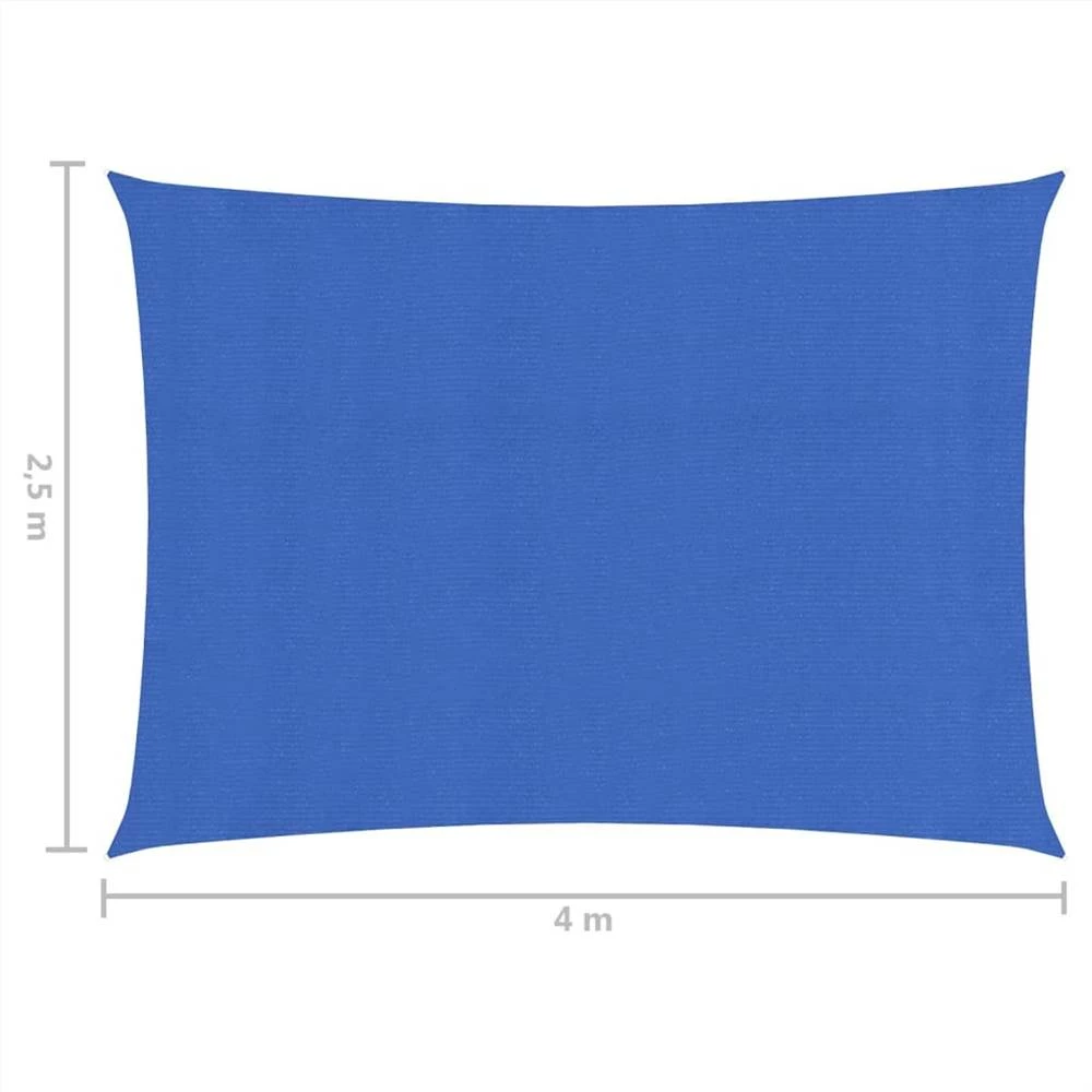 Sunshade Sail 160 G/m² Blue 2.5x4 M HDPE - Image 6