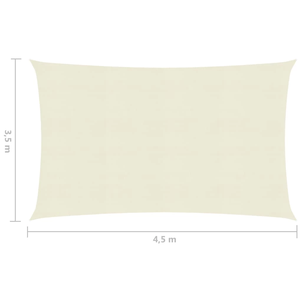 Sunshade Sail 160 G/m² Cream 3.5x4.5 M HDPE - Image 6