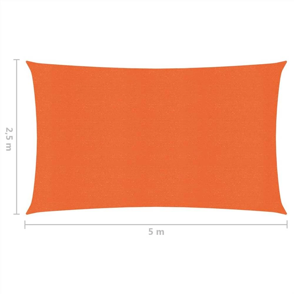 Sunshade Sail 160 G/m² Orange 2.5x5 M HDPE - Image 6
