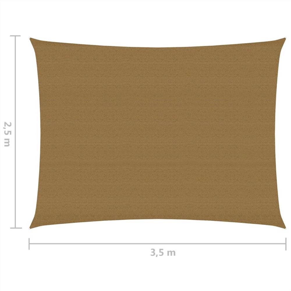 Sunshade Sail 160 g/m² Taupe 2.5x3.5 m HDPE Sunshade Sail 160 G/m² Taupe 2.5x3.5 M HDPE -Room Sunshade Sail 160 g m Taupe 2 5x3 5 m HDPE 464570 5