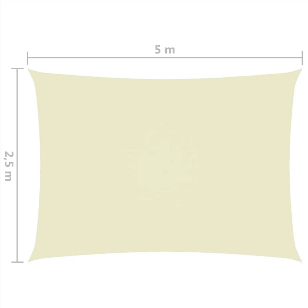 Sunshade Sail Oxford Fabric Rectangular 2.5x5 M Cream - Image 6