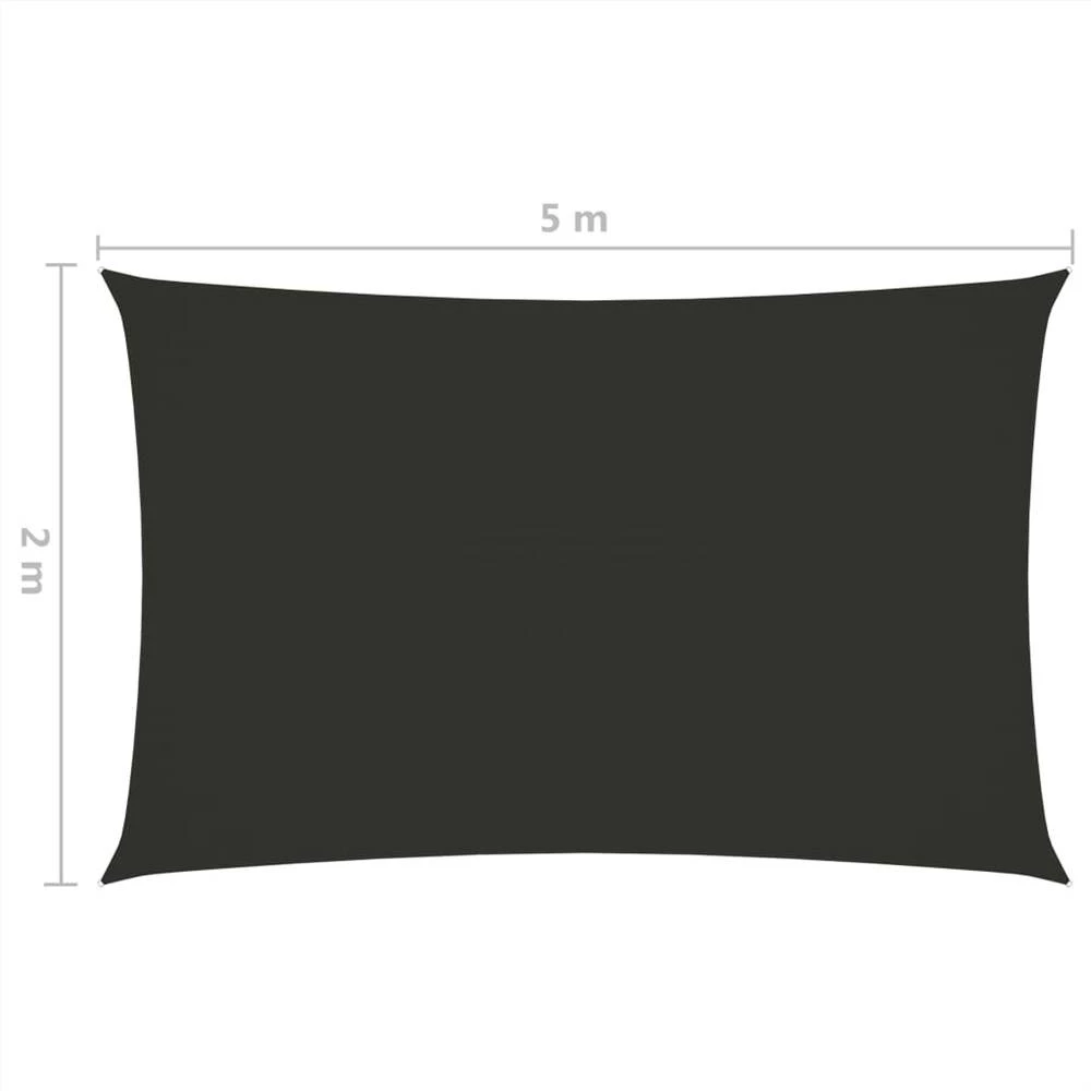 Sunshade Sail Oxford Fabric Rectangular 2x5 M Anthracite - Image 6