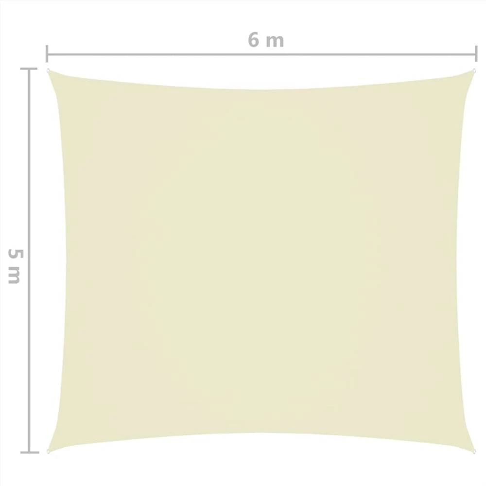 Sunshade Sail Oxford Fabric Rectangular 5x6 M Cream - Image 6
