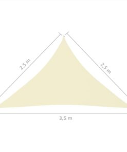 Sunshade Sail Oxford Fabric Triangular 2.5x2.5x3.5 M Cream 7 Sunshade Sail Oxford Fabric Triangular 2.5x2.5x3.5 M Cream -Room Sunshade Sail Oxford Fabric Triangular 2 5x2 5x3 5 m Cream 465763 5