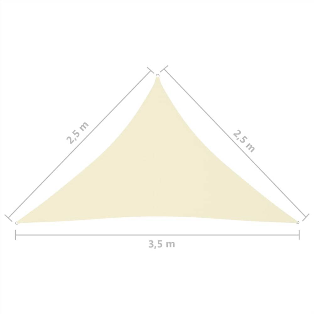 Sunshade Sail Oxford Fabric Triangular 2.5x2.5x3.5 m Cream Sunshade Sail Oxford Fabric Triangular 2.5x2.5x3.5 M Cream -Room Sunshade Sail Oxford Fabric Triangular 2 5x2 5x3 5 m Cream 465763 5