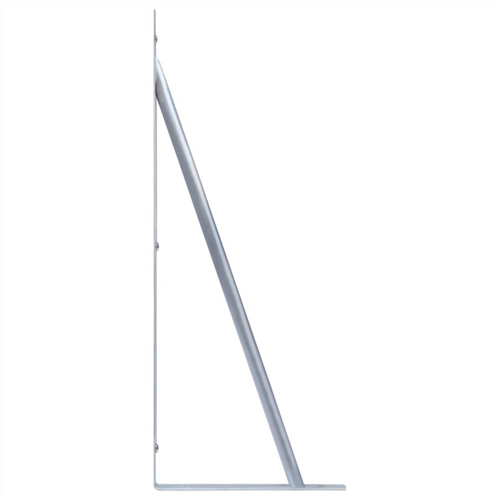 Support Brackets for Fence Post 2 pcs Galvanised Steel Support Brackets For Fence Post 2 Pcs Galvanised Steel -Room Support Brackets for Fence Post 2 pcs Galvanised Steel 465433 4