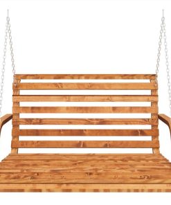 Swing Bench Solid Spruce Wood With Teak Finish 91x130x58 Cm -Room Swing Bench Solid Spruce Wood with Teak Finish 91x130x58 cm 472367 2